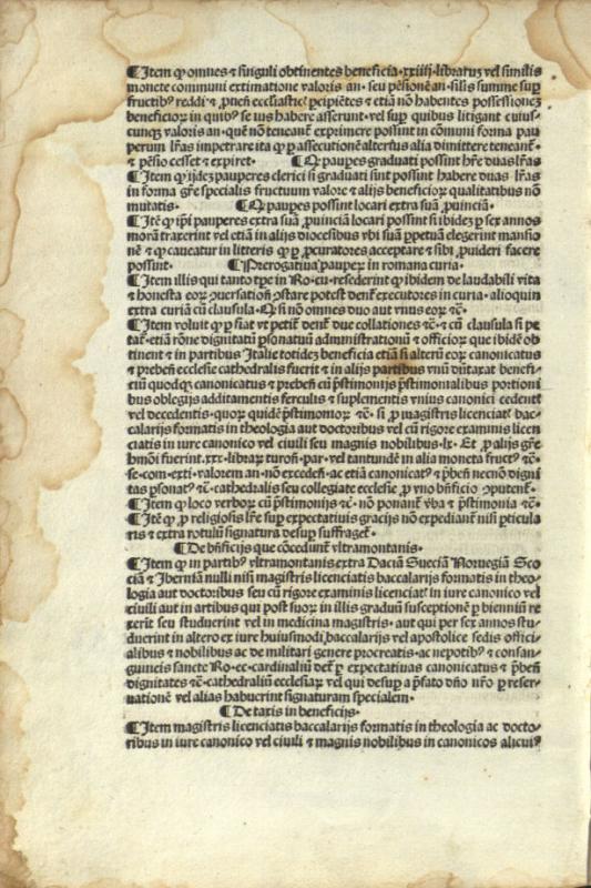 Alexander VI. Regulae cancellariae, 8 Aug. 1495. [Roma: Stephan Plannck, non ante 1495 08 08].