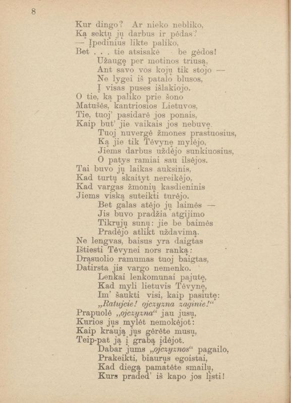 Ralys, Jeronimas. Tėvynainiams