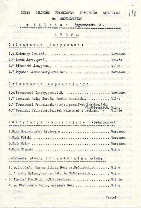 J. Šlapelis – Eustachijaus ir Emilijos Vrublevskių draugijos mokslui remti narys