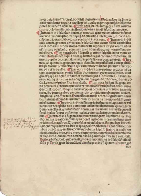 Piro, Henricus de. Super Institutiones. [Köln: Johann Koelhoff, vyresnysis, ca 1481].