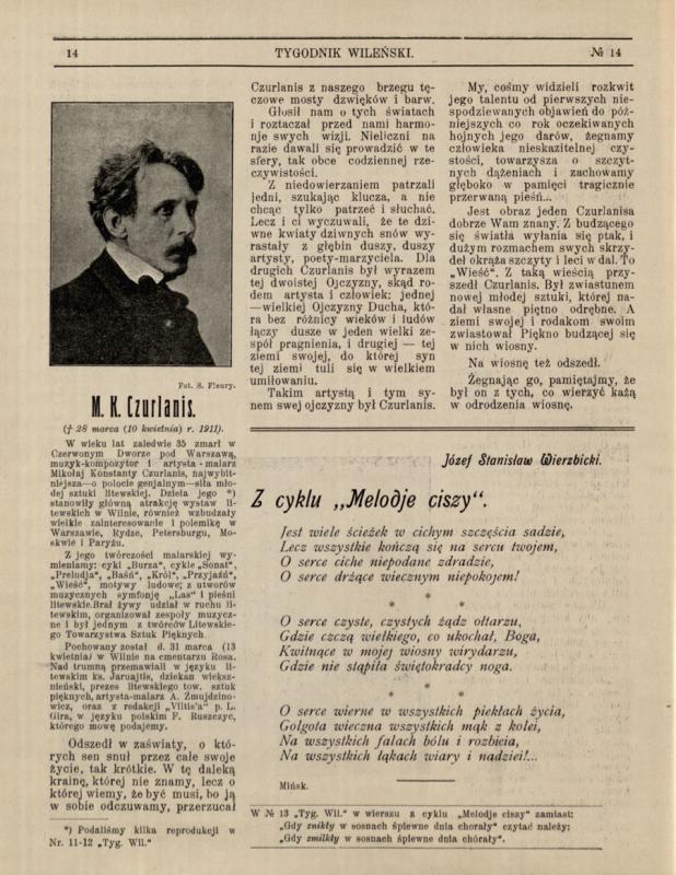 Ferdinando Ruščico kalba, pasakyta laidojant M. K. Čiurlionį Rasų kapinėse 1911 m. kovo 31 d.