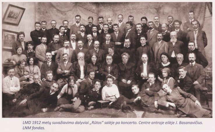 Lietuvių mokslo draugijos 1912 metų suvažiavimo dalyviai „Rūtos“ salėje
