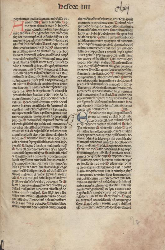 Biblia Latina. [Venezia: Nicolaus de Francofordia, ca 1485].