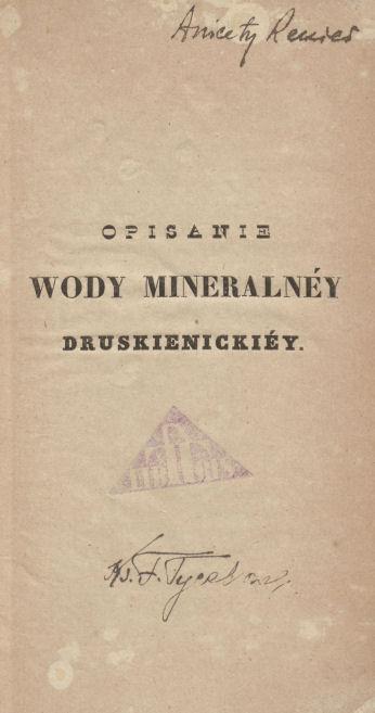 I. Fonbergo „Druskininkų mineralinio vandens aprašymas“