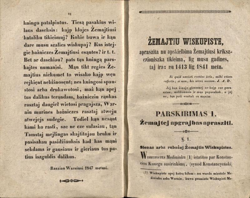 Źemajtiu wiskupiste: su tobliczioms. D. 1. Aprasze k. Motiejus Wołonczewskis. Wilniuj: spaustuwieje Juozapa Zawadzki, 1848.