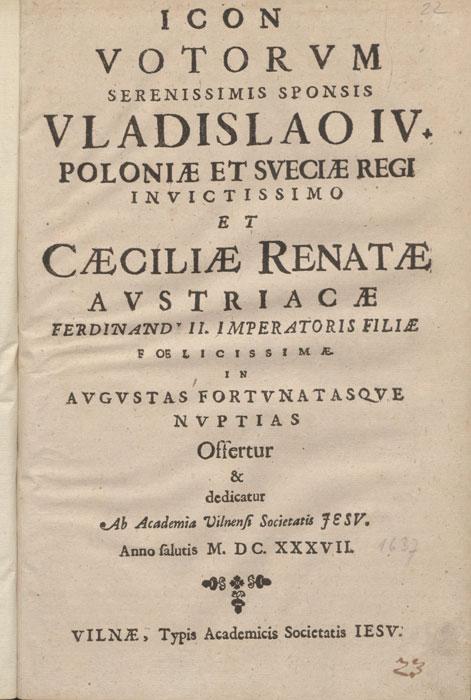 Sveikinimas Vladislovui IV Vazai ir Cecilijai Renatai