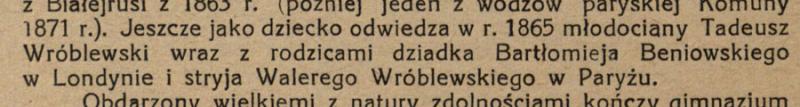 Ś. p. Tadeusz Wróblewski, jako założyciel Bibljoteki im. E. i E. Wróblewskich. Parašas: H. D. Iš: Ateneum Wileńskie, 1925/1926, r. 3, z. 10/11, p. 1 (436). Ś. p. Tadeusz Wróblewski, jako założyciel Bibljoteki im. E. i E. Wróblewskich. Parašas: H. D. Iš: Ateneum Wileńskie, 1925/1926, r. 3, z. 10/11, p. 1 (436).