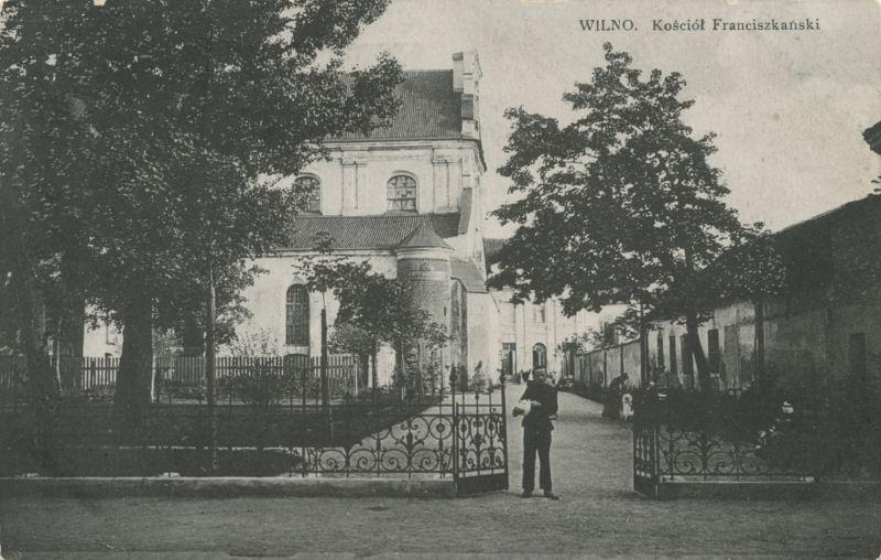Pranciškonų bažnyčia ir Trakų gatvės vaizdas