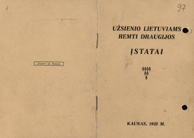 Draugijos užsienio lietuviams remti įstatai