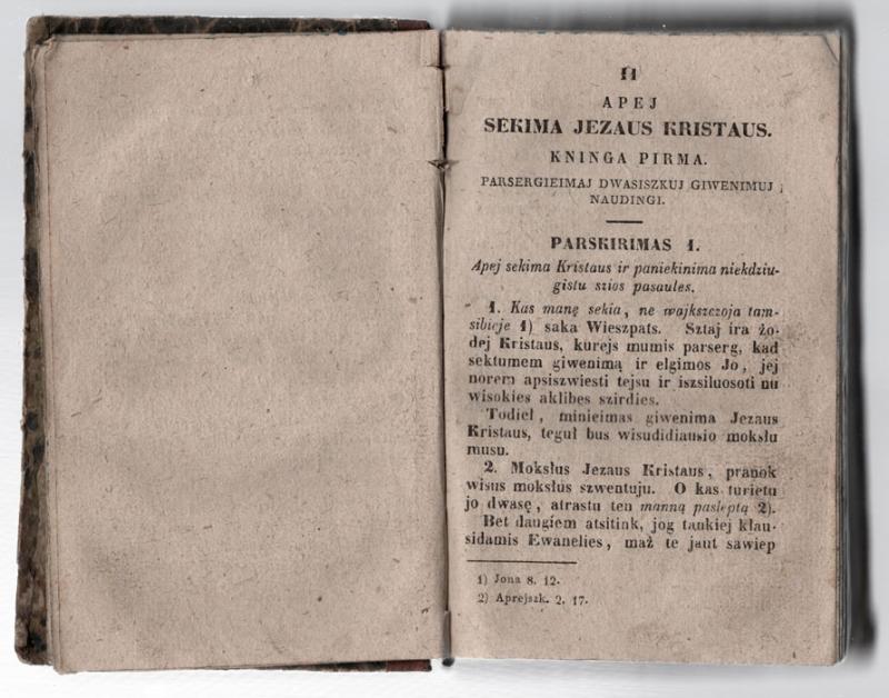 Tamosziaus isz Kempis Apej sekima Jezaus Kristaus kningas kietures. Iszgulditos par Jomilesta kunigą wiskupą Żemajcziu Motieja-Kazimierą Wołonczewski; iszduotos par kunigą Jokimą Moncewicze, pakustasi katedros Żemajcziu. Wilniuje: drukarnioj A. Dworcziaus: [J. Moncevičiaus lėšomis], 1852.