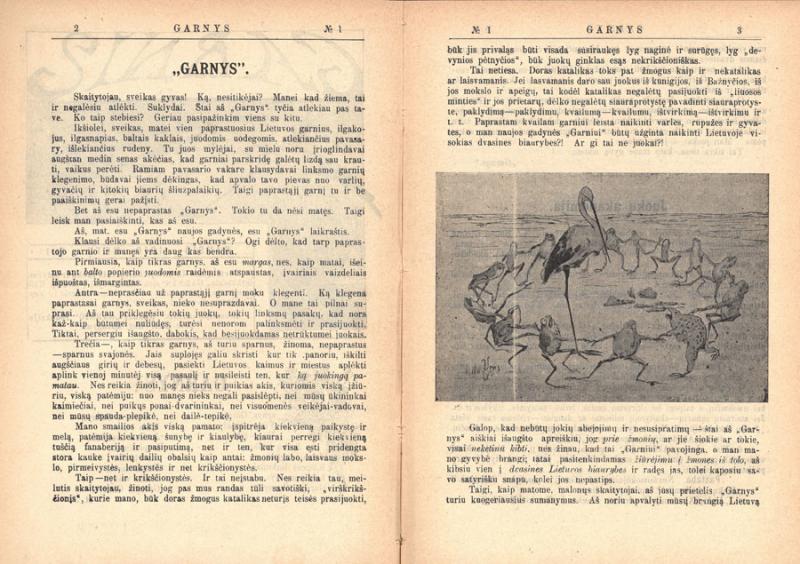 Garnys: pirmutinis Lietuvoj kultūrinis juokų ir satyros laikraštis. Redaktorė-leidėja V. Saglinaitė-Škėmienė. Kaunas, 1910, 1912.