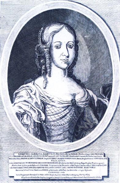 Liudvika Karolina Radvilaitė (1667–1695). Dail. Hiršas Leibovičius (1700 – po 1770)