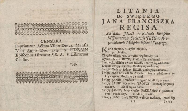 Atvartas su cenzūra ir litanijos lenkų kalba pradžia