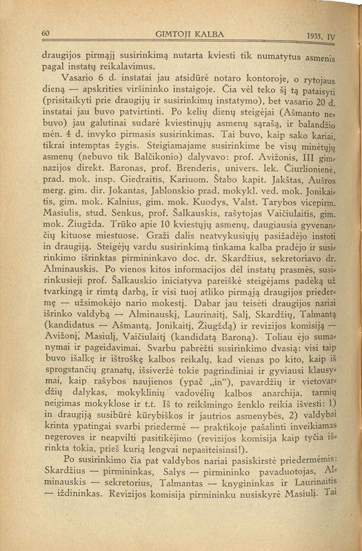 Jono Martyno Laurinaičio straipsnis „Pirmieji LKD žingsniai“ (1935)