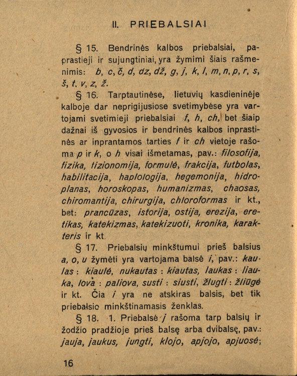 Lietuvių kalbos rašybos pagrindai (leidinio fragmentai, 1935)