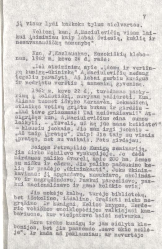 Kunigas Antanas Maciulevičius, 1882–1968: paliko žmonių atmintyje. [Parengė Stanislovas Kiškis?]. [S. l.], 1982. 141 lap.
