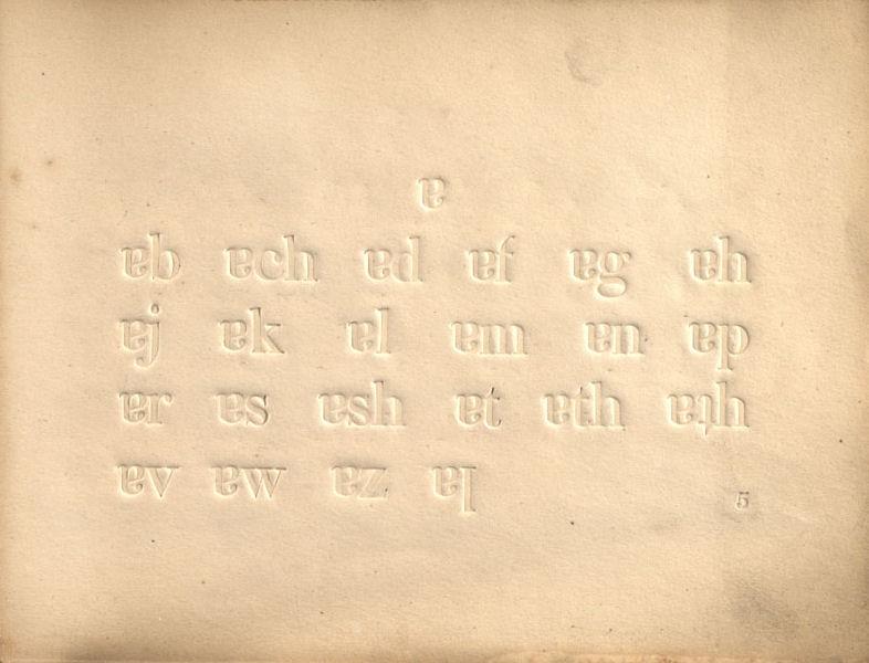 Beniowski, Bartłomiej. Major Beniowski’s Phrenotypic primer for the blind. London: published by the author, 1845. Beniowski, Bartłomiej. Major Beniowski’s Phrenotypic primer for the blind. London: published by the author, 1845.