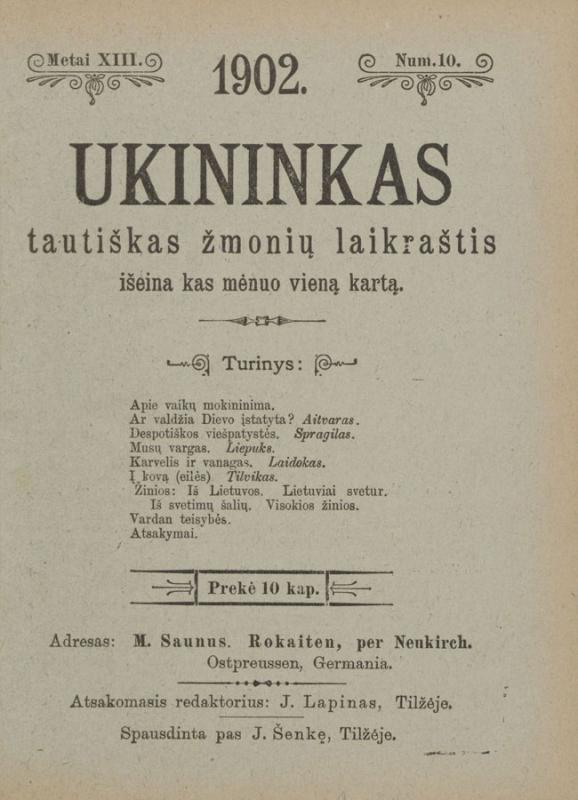 J. Ralio pranešimai draudžiamoje spaudoje